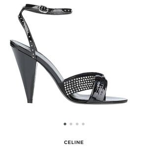 Céline patent leather embellished sandals, 36.5